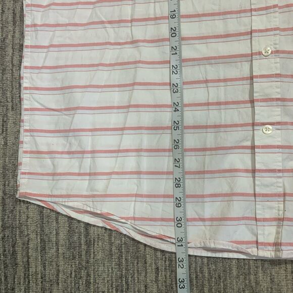 St. Johns Bay Men’s Shirt Size XL Orange White Striped Button Down Performance - Picture 5 of 6